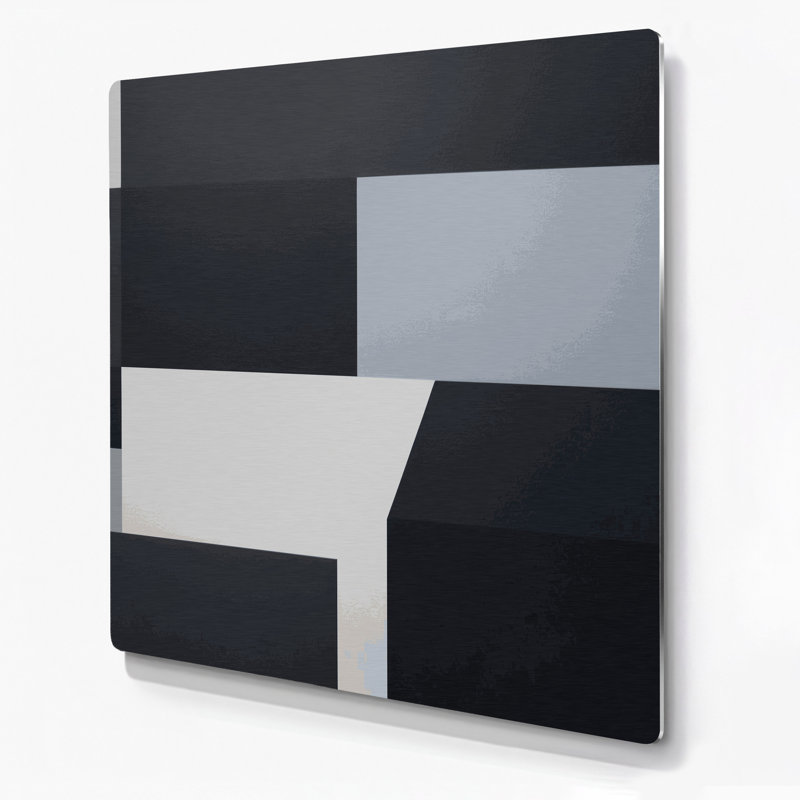 Minimalisme 67, art mural en métal noir, H 12 po x l 12 po