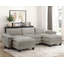 Repose-pieds en tissu d'ameublement en chenille-619902684