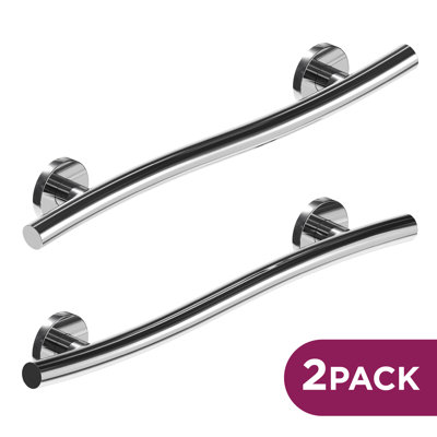 (2x Pack) Wave Grab Bar (24in), Left and Right Orientation