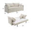 Canapé-lit modulaire en tissu beige avec 2 coussins Elisea, alliant style et fonctionnalité pour une vie moderne