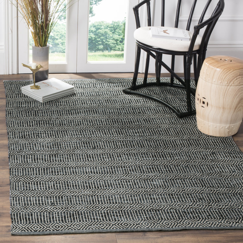 Dryden Hand Woven Cotton Geometric Rug, Rectangle 10' x 14'