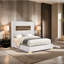 Magnifique meuble de chambre rembourré en tissu de très grande taille de style oriental de couleur blanche 1pc-1402240839-1402240842