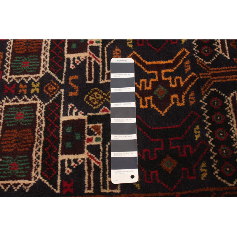 Tapis bleu marine foncé Rare War 2 pi 10 po x 5 pi 3 po