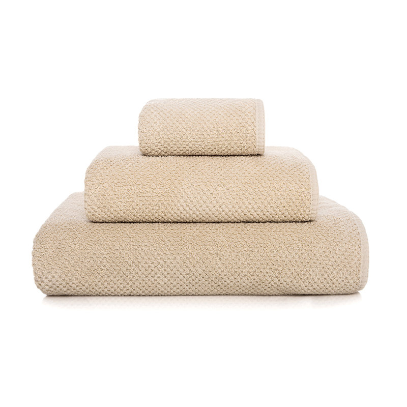 Bee Waffle Bath Towel, White, Washcloth 1-Pack