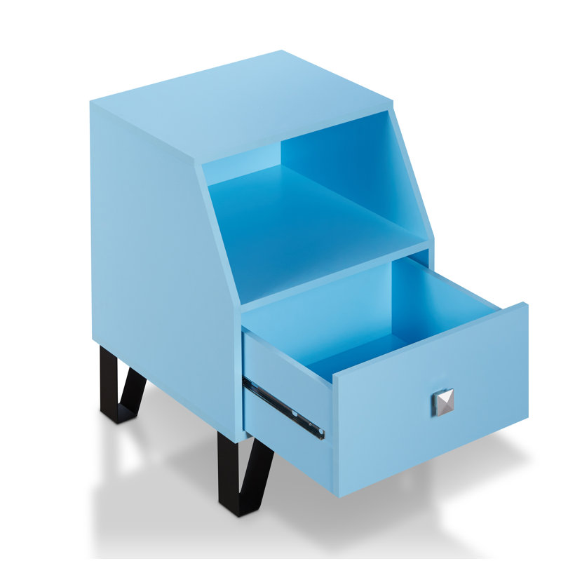 Merriwood End Table with Storage, Sky Blue