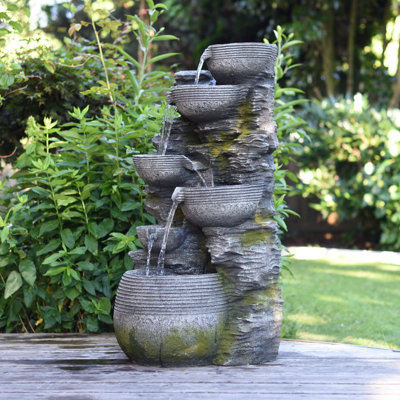 Gravers Handcrafted Weather Resistant Fountain with Lights