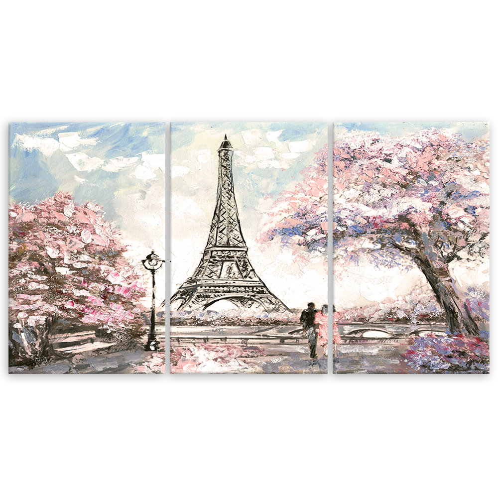 Leinwandbild Eiffel Tower Pastel Pink