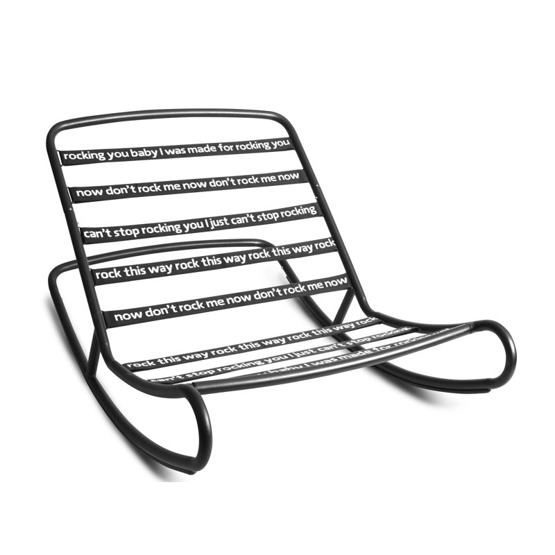 Rock 'n Roll Medium Bean Bag Chair, Black Nylon