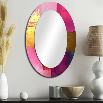 Miroir mural ovale rose et noir Blakc And Pink