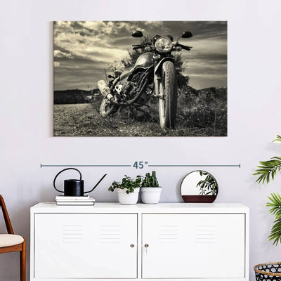 Motocyclette d'extérieur rétro sur toile