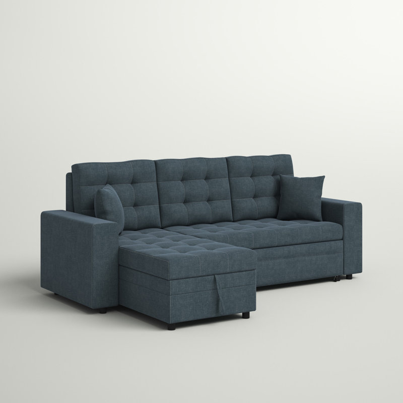 Canapé-lit et chaise longue Areliz de 88 po faisant face à la droite, bleu