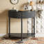Console Table de bout demi-lune avec 2 tiroirs de rangement et tablette inférieure pour le salon, la chambre à coucher, le bureau et le couloir-867324336