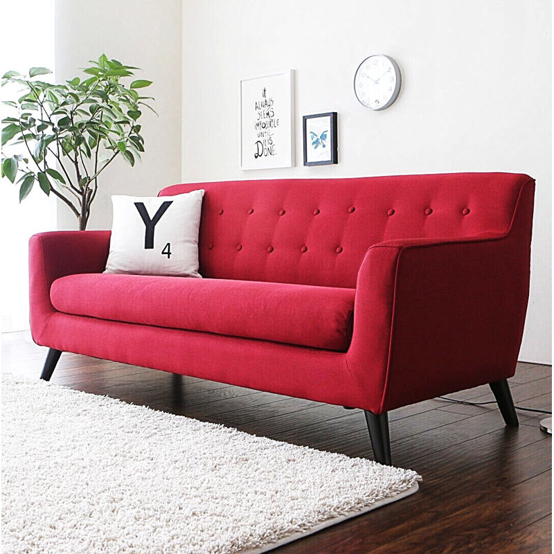 Canapé à accoudoirs carrés 74,8 po, Rouge