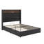 Structure de lit double en velours capitonné pleine grandeur, avec USB et veilleuse, lit plateforme à oreilles avec tablette de tête de lit intégrée-1413452060-1413452061