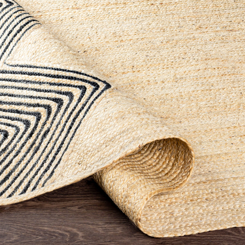 Tapis beige à motif géométrique Sedgwick, Rectangle 8 pi 10 po x 12 pi