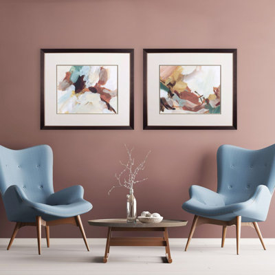 Terre abstraite - ensemble de 2 peintures encadrées