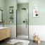 Porte de douche pivotante semi-cadrée 30 po x H 72 po avec verre trempé de 1 po d'épaisseur (6 mm)