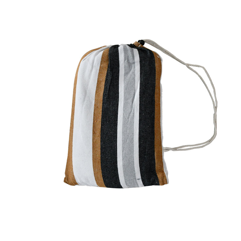 Perkoff 2 Person Camping Hammock, Brown/White/Black Striped