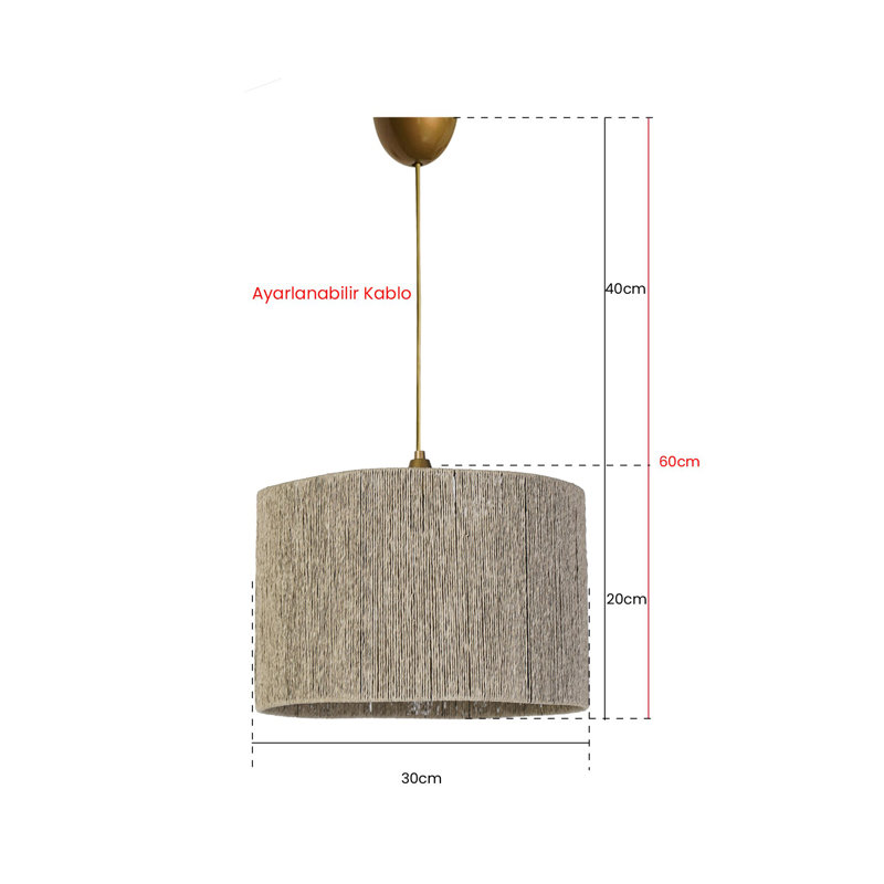 Lustre vert élégant avec corps en plastique, 7,9 po x 11,8 po | Hauteur de câble réglable jusqu'à 23,6 pouces | Douille E27, 40 W maximum | Luminaire élégant pour la décoration intérieure, conception moderne avec capuchon en coton