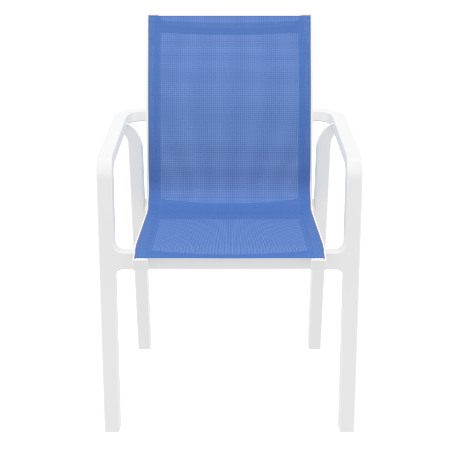 Farrah Stackable Patio Armchair, White/Blue