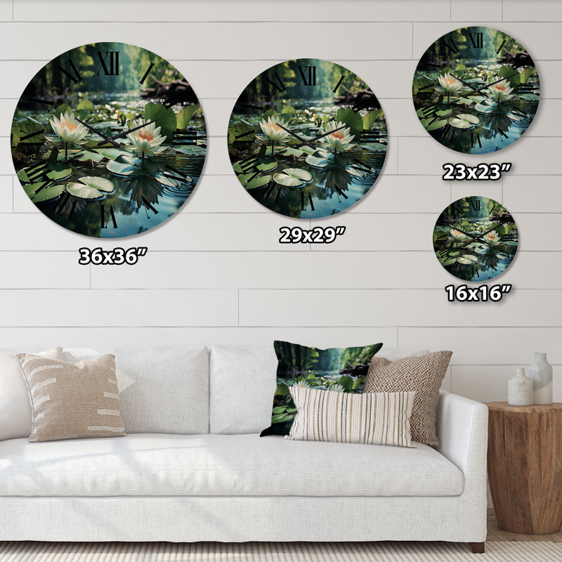 Horloge murale en bois massif Maysaa, Très grand