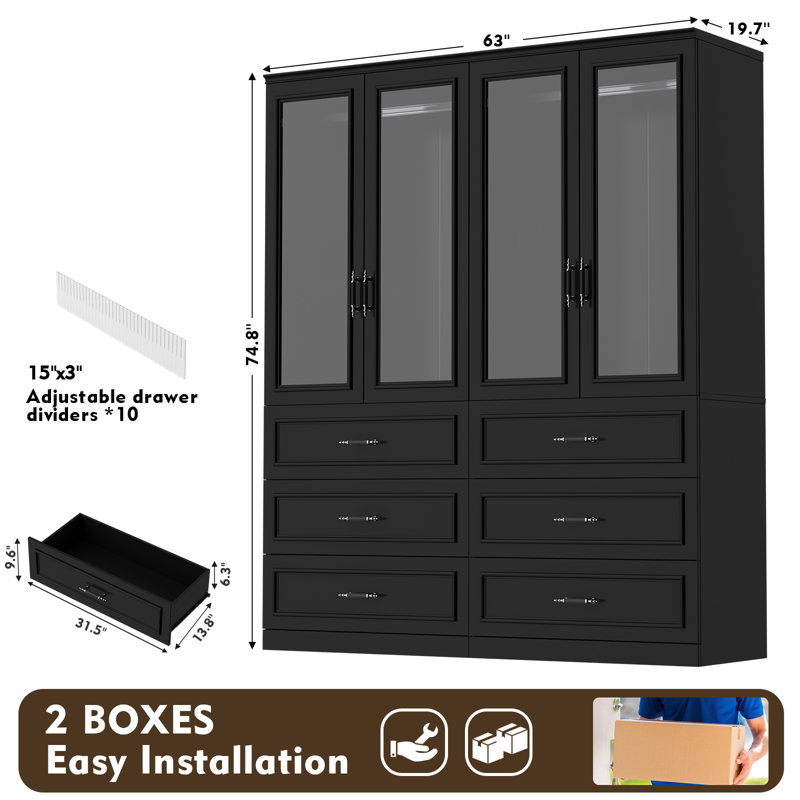 Armoire-penderie Armoire, Noir