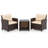3 PCS Patio Sofa Set with Cushions & Tempered Glass Tabletop for Backyard