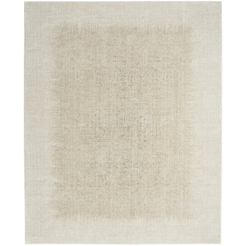 DKNY Grand Street Ivory Beige Modern Indoor Rug, Rectangle 9' x 12'