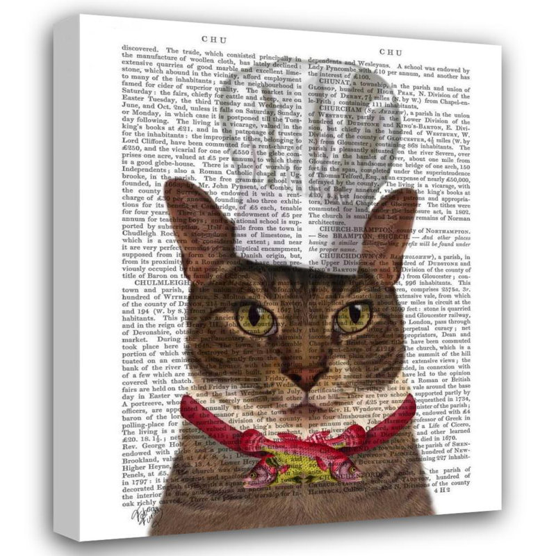 Art sur toile tendue avec Alcott Hill® Fab Funky Gallery: Cat Chef, H 24 po x l 20 po