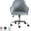 Gris, moderne, réglable, fauteuil en velours, conception ergonomique, rotatif, rembourrage en éponge haute densité, bureau, fauteuil d'appoint gris à hauteur réglable avec dossier confortable et 5 places pour les jeunes