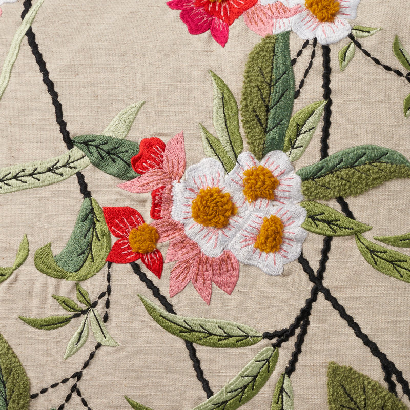 Embroidered Pillow Cover
