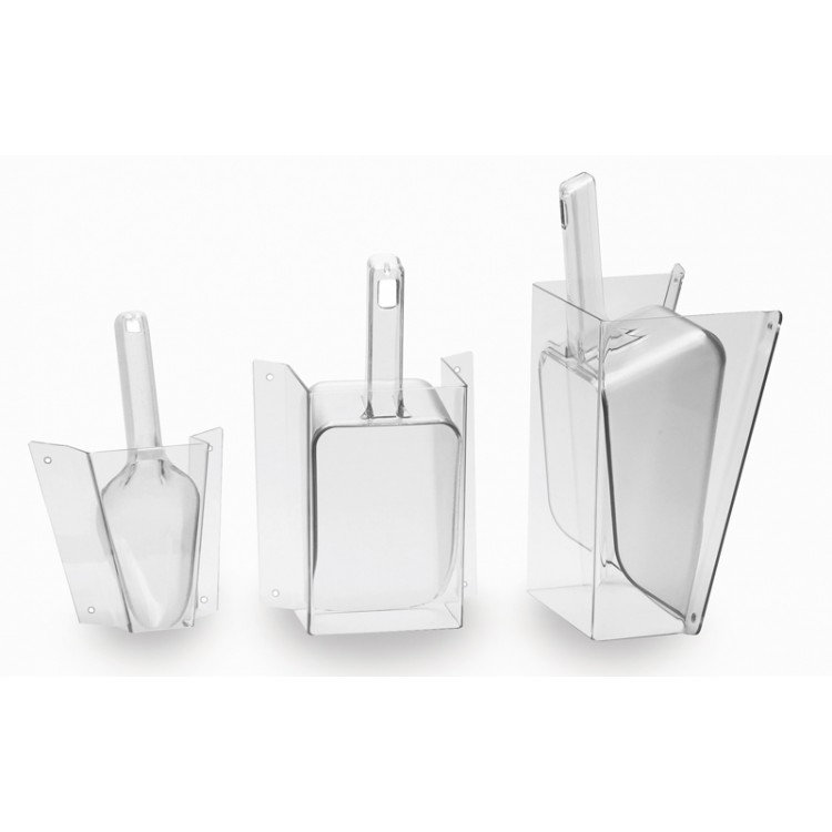 Wall Mount Polycarbonate Scoop Guard with Scoop, 13.75" H x 8.5" W x 5" D