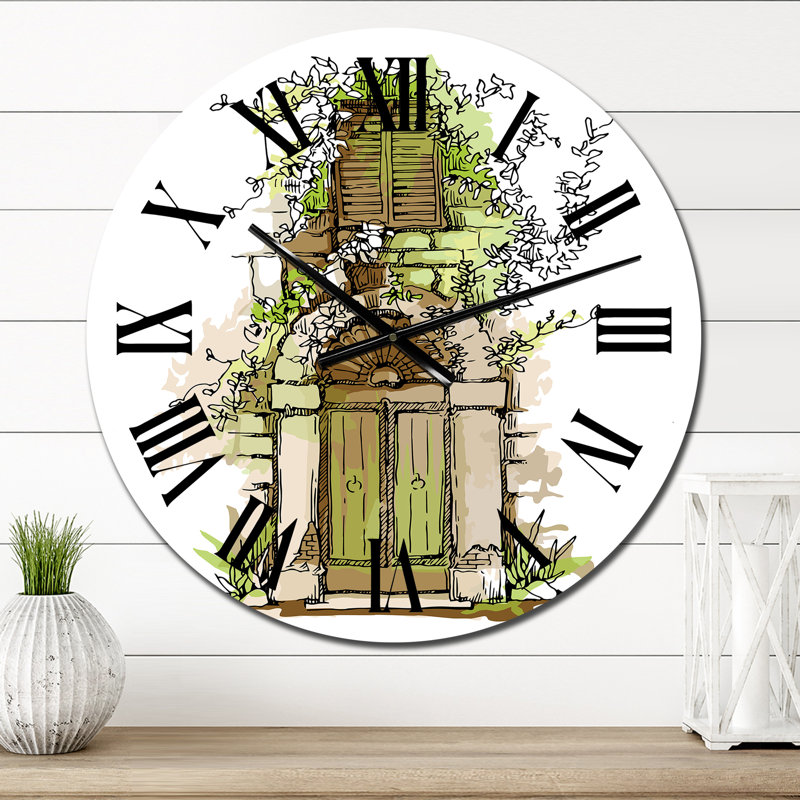 Vintage Old Europe View VI - Horloge murale rétro, Petit