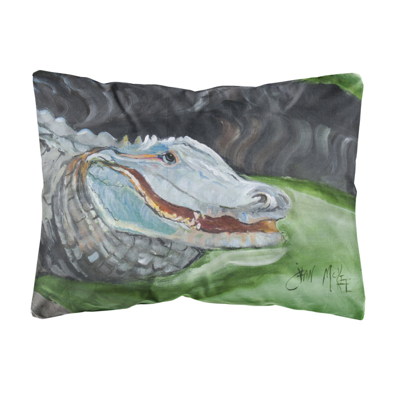 Coussin intérieur/extérieur vert/gris alligator