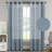 Dawan Faux Linen Semi-Sheer Grommet Curtain Panels-2034590667-2034590656