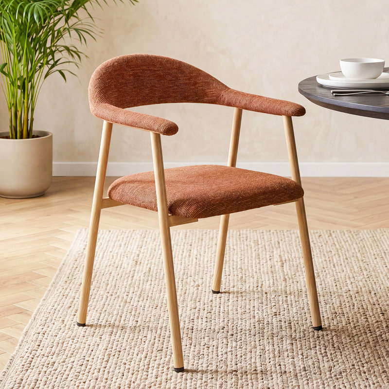 Chaises de salle à manger rembourrées Modern, 8, Orange