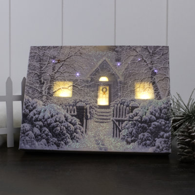 Winter Wonderland 8X6 Lighted Tabletop Canvas