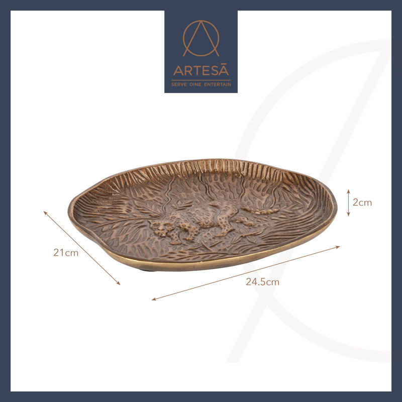 Artesà Embossed Oval Serving Platter with Leopard Design