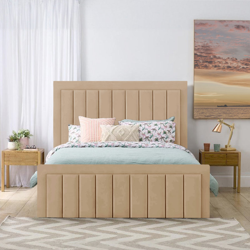 Antrone Upholstered Ottoman Storage Bed, Double (4'6), Beige