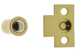 Solid Brass Mini Ball Catch, Polished Brass