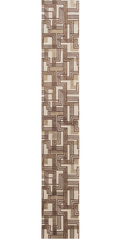 Modern One-of-a-Kind Runner 2'7" X 15'8" Hand Knotted Area Rug