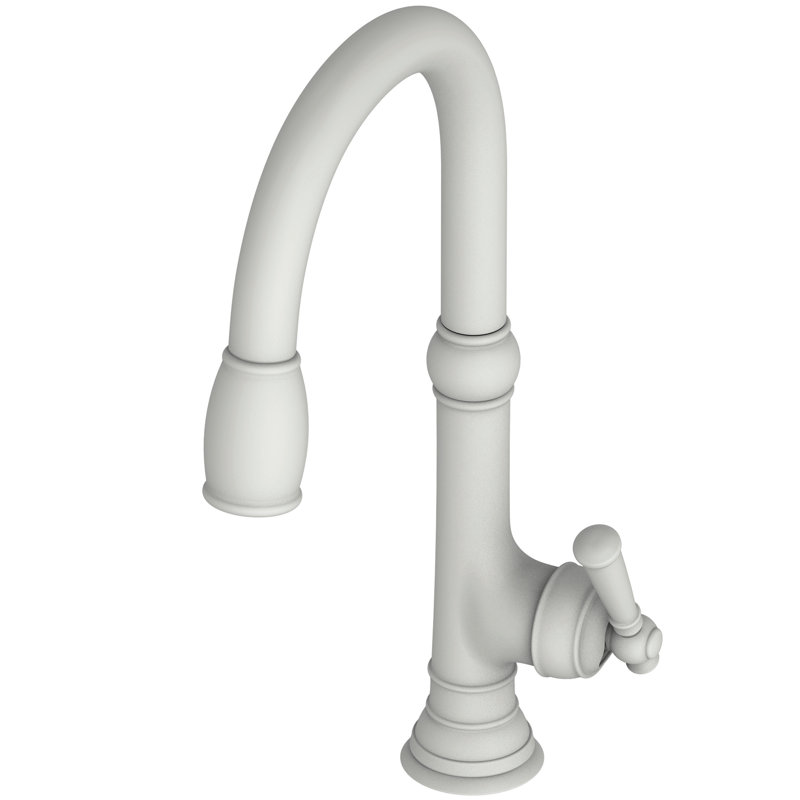 Jacobean Single Handle Pull Down Kitchen Faucet, Matte White