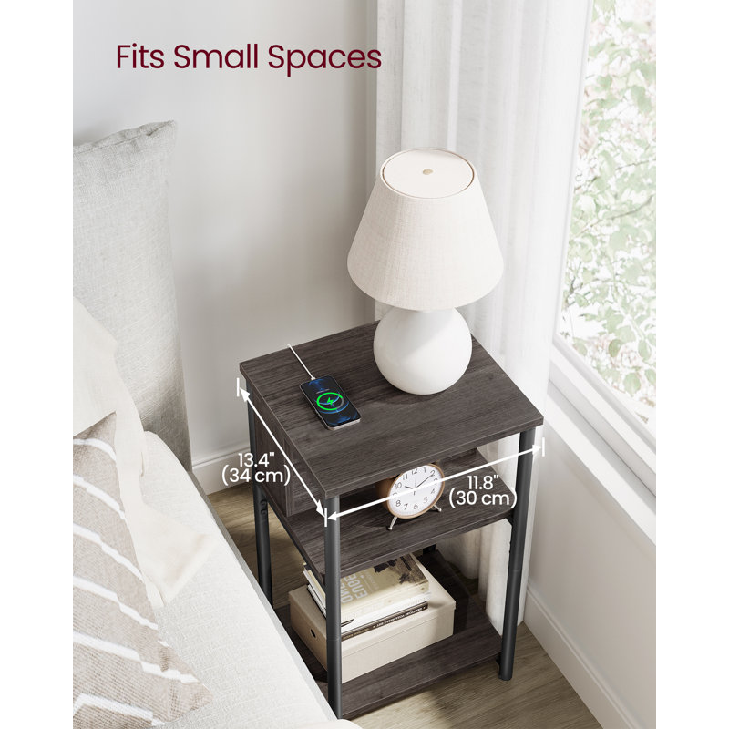 Alberdina End Table with Built-In Outlets