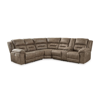 Jaydene Faux Leather Power Reclining L-Shaped Sectional