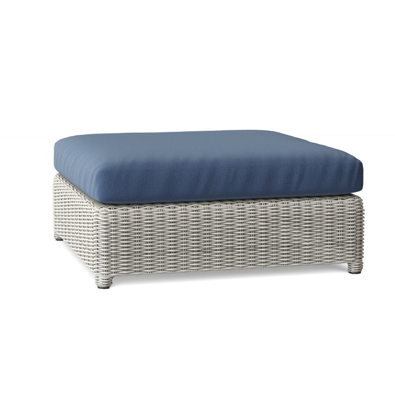Sag Harbor Outdoor Ottoman, Ash, Sag Harbor Classic White
