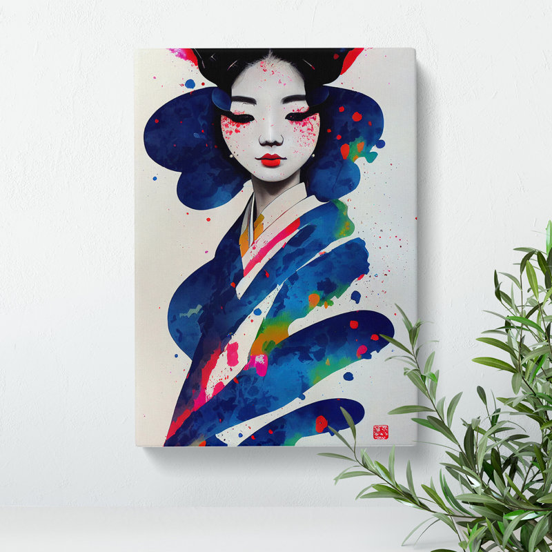 Painted Geisha No.2 - Wrapped Canvas, 60cm H x 40cm W x 3cm D
