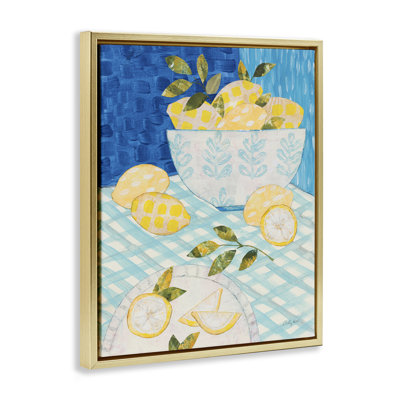 Art mural encadré à motif de citrons à motif de citrouille par Courtney Prahl