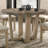 Brutus 47" Vintage Walnut 47" Contemporary Round Dining Table With Wheat Colored Base