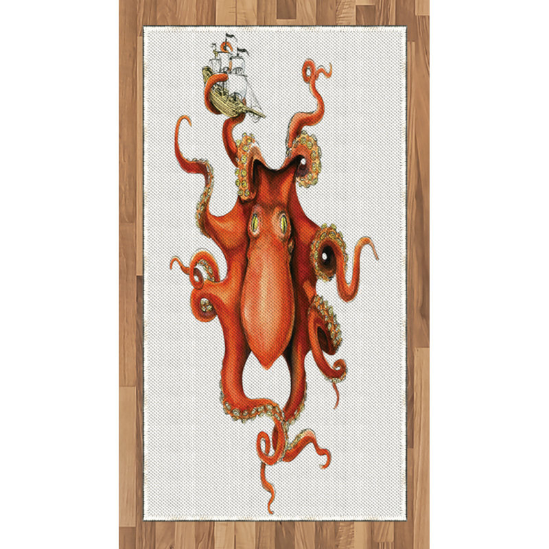 Octopus Indoor Rug, Rectangle 2'7" x 5'