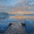 Calm Dock - Beige Metal Print for Elegant Home Decor
